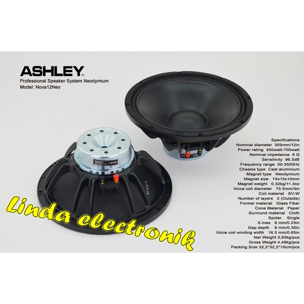 speaker neodymium ashley nova12neo 12inch ORYGINAL