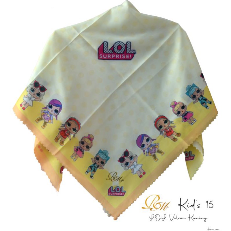 RM Kerudung Anak LOL/hijab LOL/kerudung LOL/kerudung segi empat anak LOL