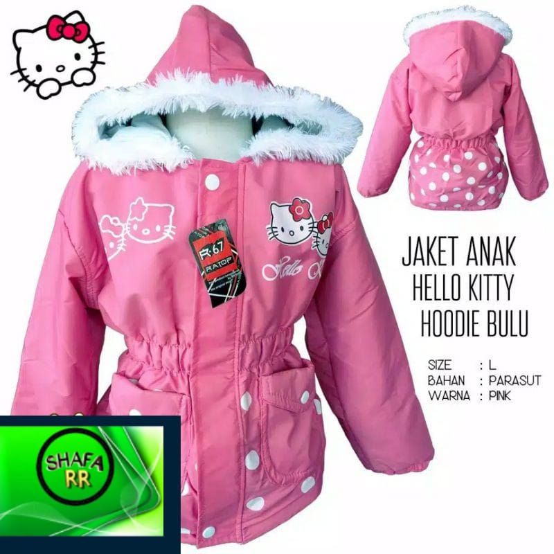 jaket parasit bulu ana/jaket parasut bulu anak fulkadod usia 3 _5 tahun