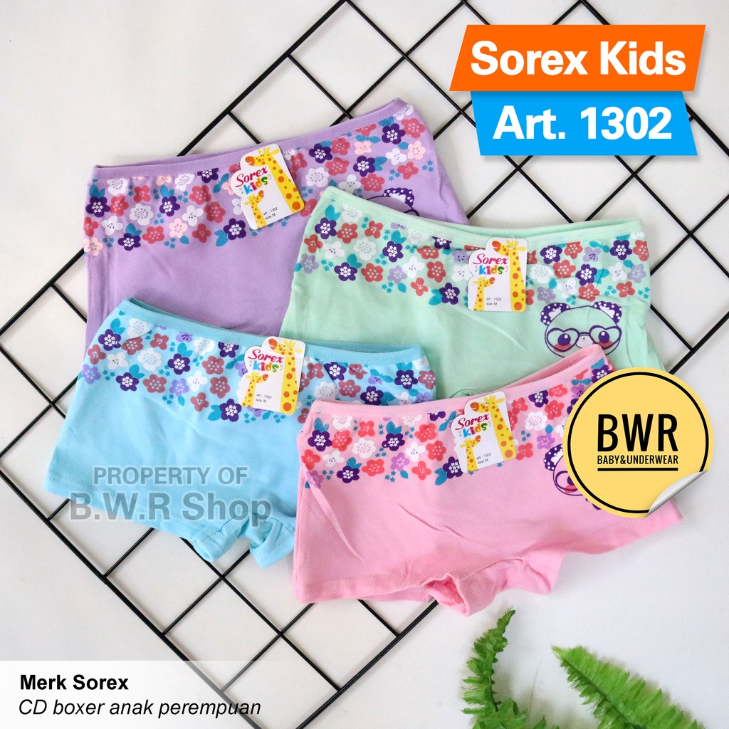 CD Boxer Sorex 1302 Motif Bunga Bunga / Celana Dalam Anak Perempuan || Bwr IX