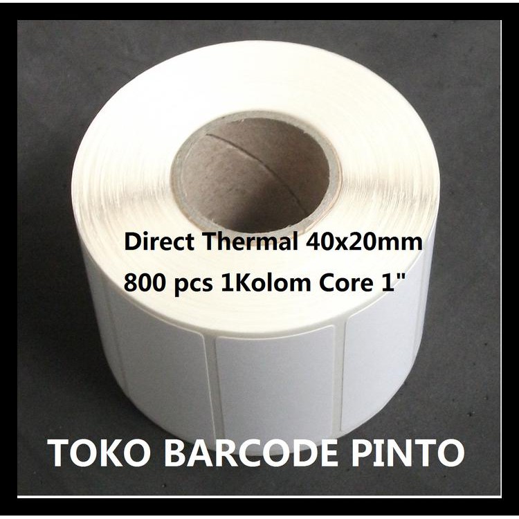 

40X20Mm 800Pcs,Direct Thermal,1Line,Core1",Gap,Label Stiker Barcode Stok Terbatas