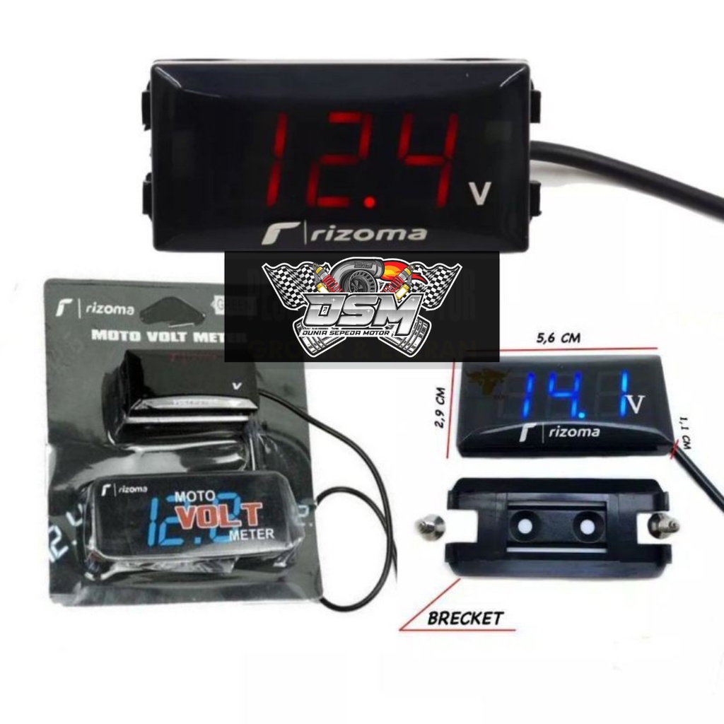 Voltmeter Motor Voltmeter Rizoma 100 % Original Volt Meter Rizoma Digital Accu Aki
