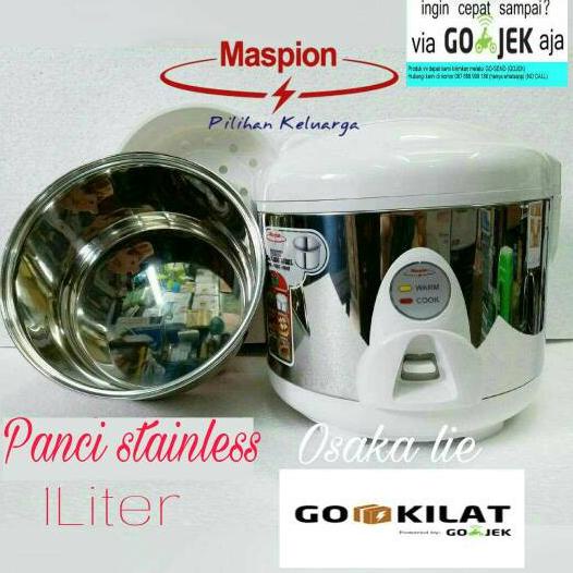 Maspion Rice Cooker Mini Mrj-109Ss(1Ltr)Panci Stainless