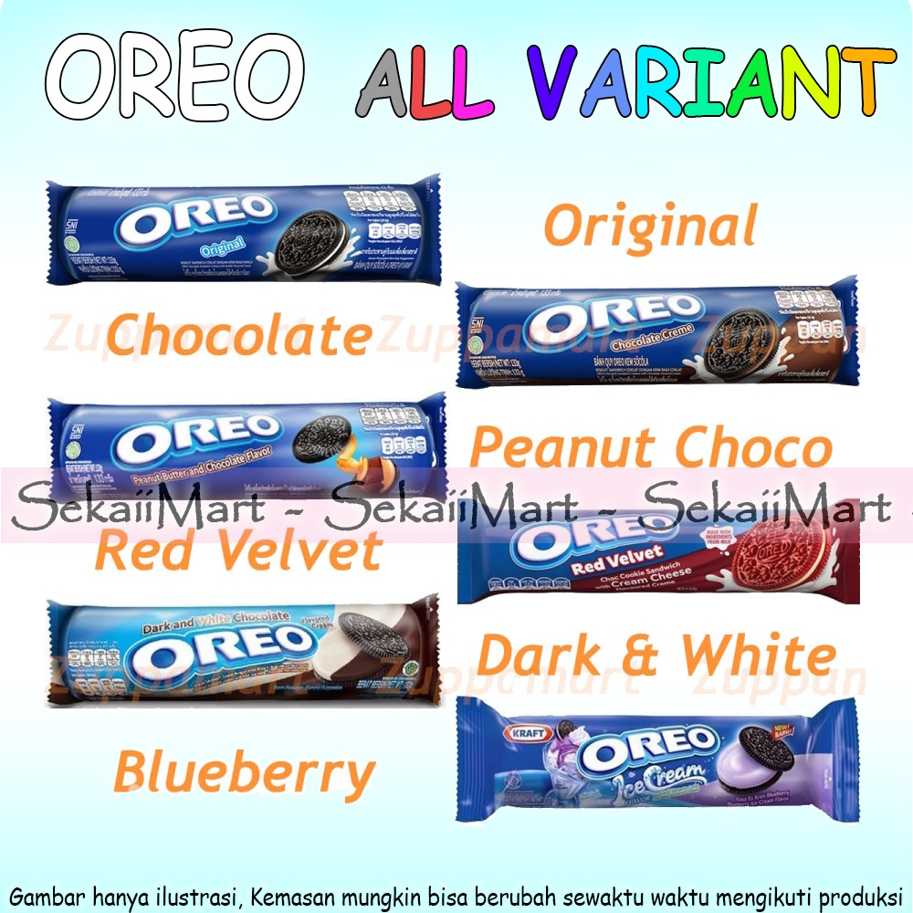 

OREO Cream Cookies All Variant - Biskuit Krim Kukis Oreo Semua Rasa Lengkap