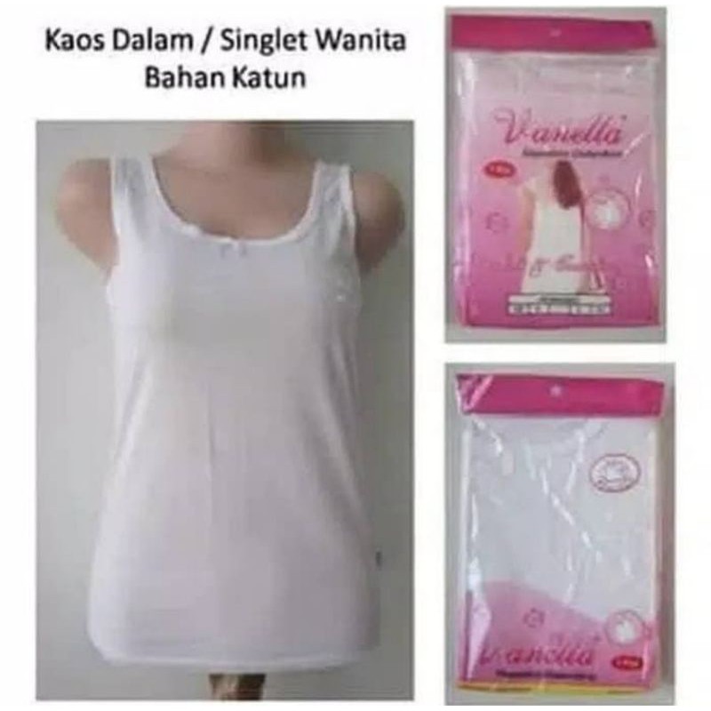 1pcs_singlet wanita cotton tali lebar  vanela / tanktop wanita / singlet vanela