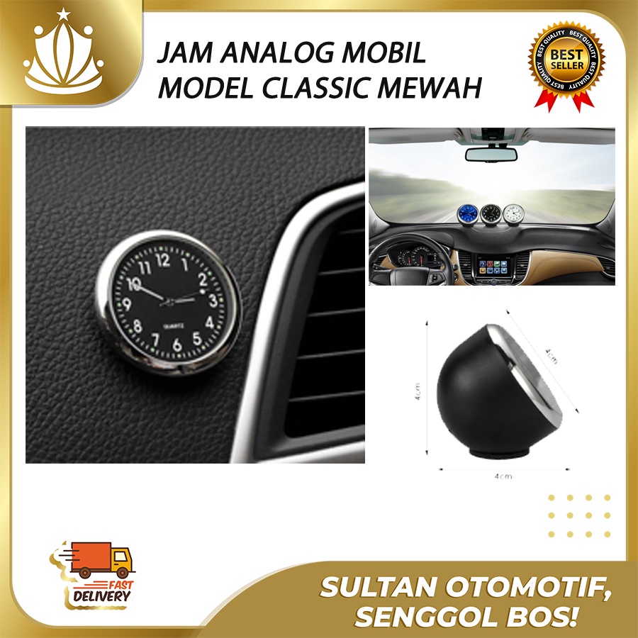 Jam Analog Mobil Mewah Classic Clock Luminous