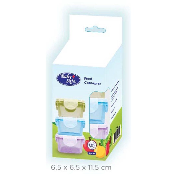 Baby Safe Food Container FC002 60ml / FC003 150ml / FC005 120ml / FC04A 240ml | Wadah Makanan Isi 3 pcs