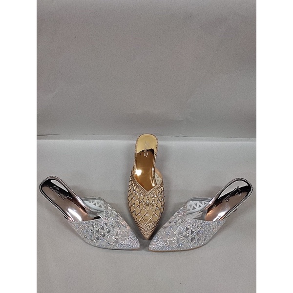 Sandal Selop Pesta Terbaru By L’MOSVA BK7771 Silver & Mas