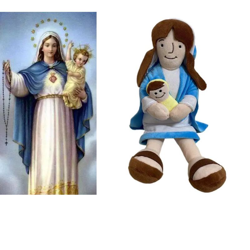 2pcs Jesus Virgin Mary Plush Doll Christian Savior Cute Children's Toy Birthday Gift