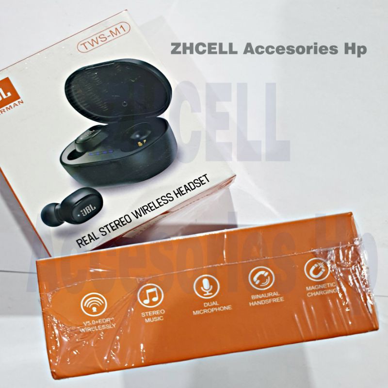 HEADSET BLUTOOTH JBL TWS-M1 treu wireless headset