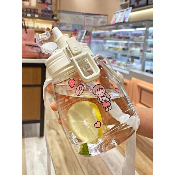 Botol Minum Sanrio FREE STIKER LUCU Tempat Minum Anak Cinnamoroll Botol Kuromi Melody JUMBO Tali Sedotan Unik Holder Handle Sticker Water Bottle Straw Silikon