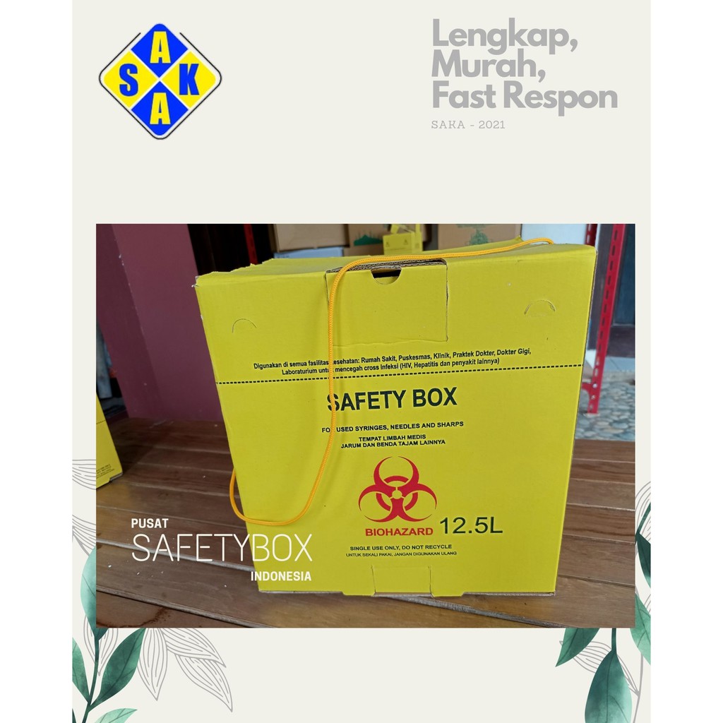 Safety Box Medis 12.5L/ Biohazard/ Tempat Sampah Medis/ Tempat Sampah Jarum Suntik