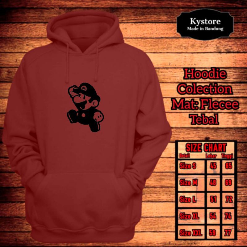 jaket hoodie motif mariobros