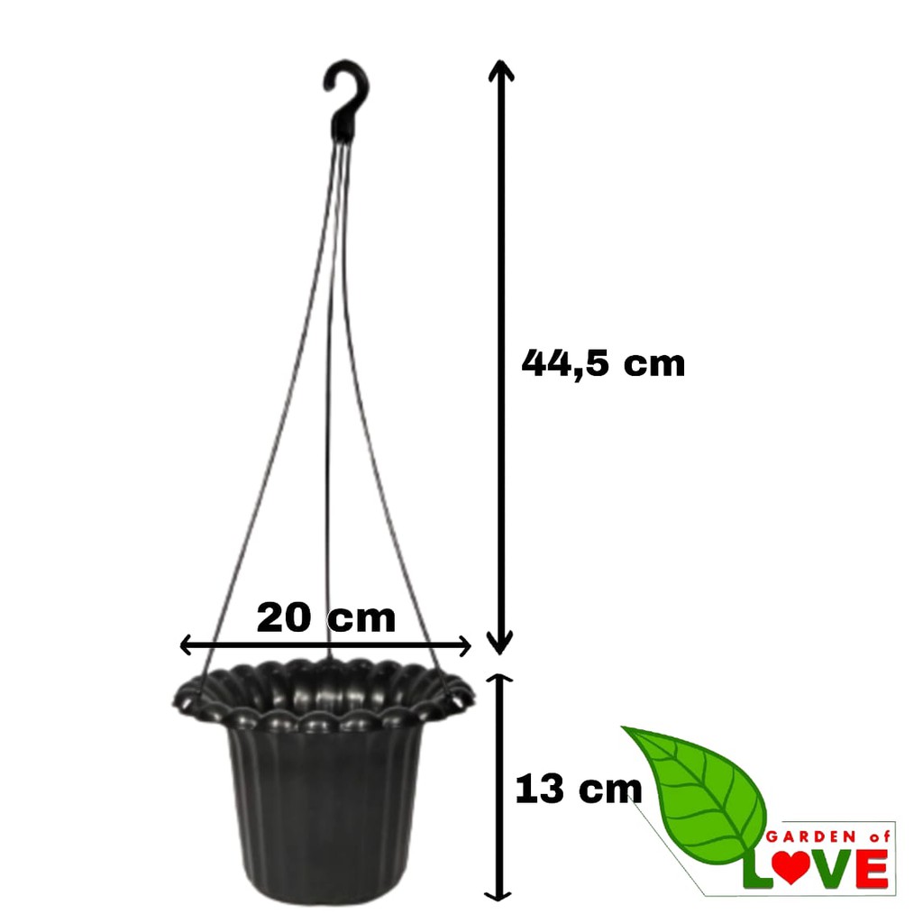 Pot Gantung Mawar Paris 20 Cm Hitam By Garden Of Love Pot Gantung Dinding Plastik Murah Unik