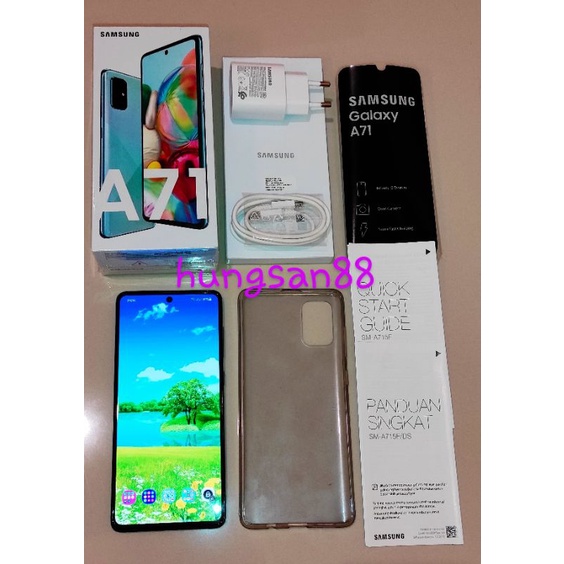 Samsung Galaxy A71 - Prism Crush Blue second / seken HP Handphone, Kondisi Mulus Bagus, 8/128GB