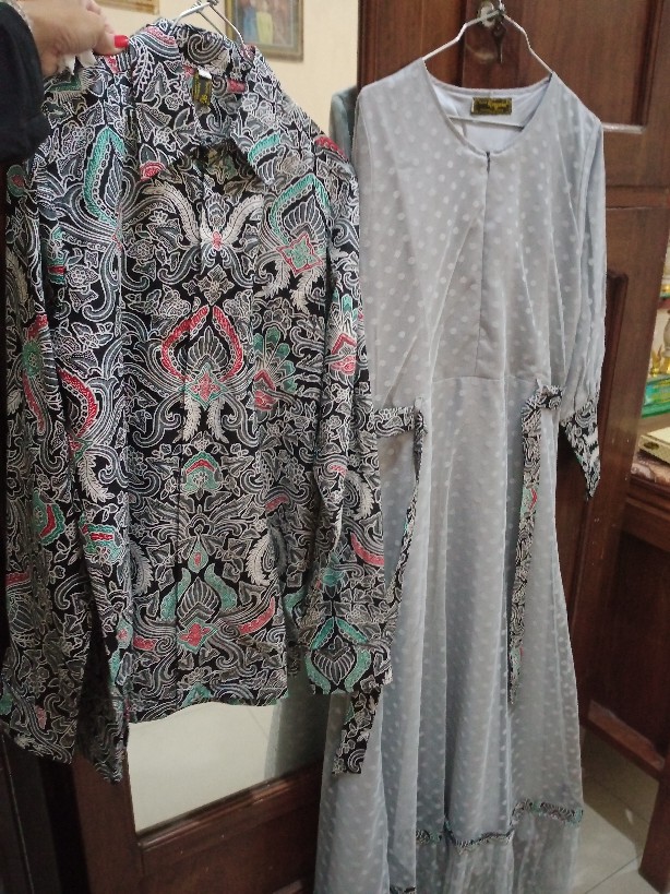 Ori Karyaku Couple Lamaran Gamis Muslim Batik Brokat Premium Modern Kondangan