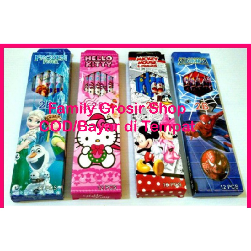 Pensil 2B Karakter PERKALIAN, Pensil HB mickey mouse, Pensil 2B 039, Pensil 2B Disney