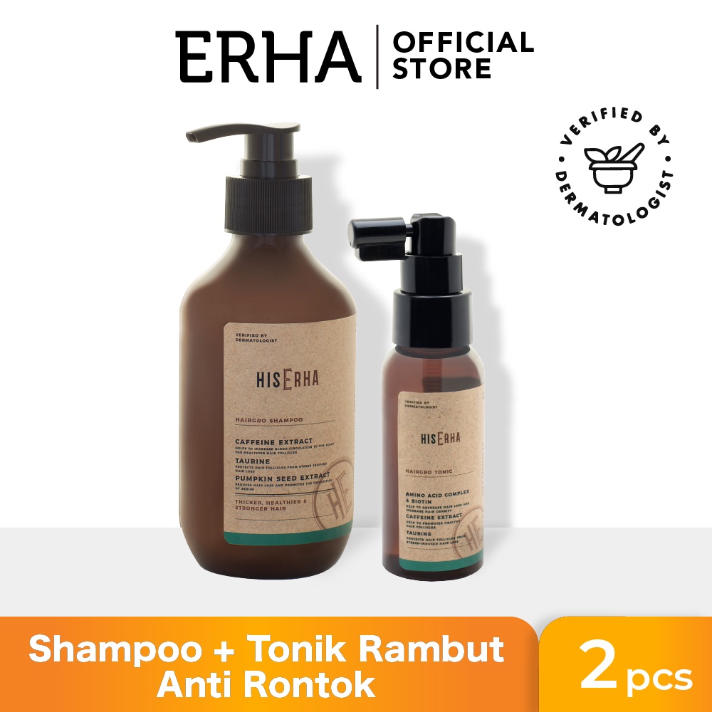 HISERHA Bundling Hairgro Series - Shampoo + Tonik Anti Rontok Khusus Pria