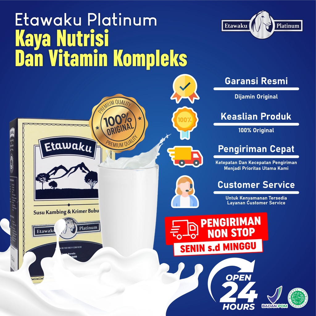 Etawaku Platinum [Bisa COD] - Susu Kambing Etawa Asli Original Provit &amp; Krimer Bubuk Solusi Atasi Masalah Pernapasan / Asma / Kolesterol Tinggi Manfaat Susu Kambing Etawa 20 Manfaat Susu Kambing Etawa