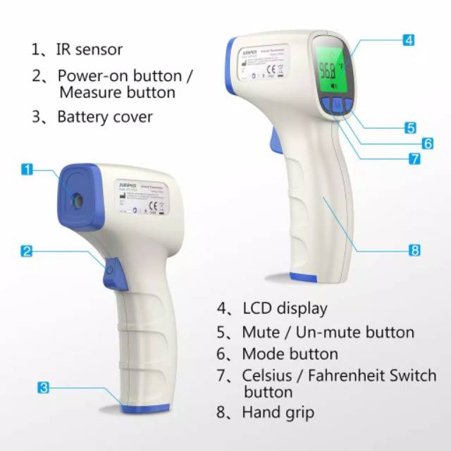JUMPER TERMOMETER DIGITAL INFRA RED Alat Cek Suhu Badan Demam Panas Anak dan Dewasa