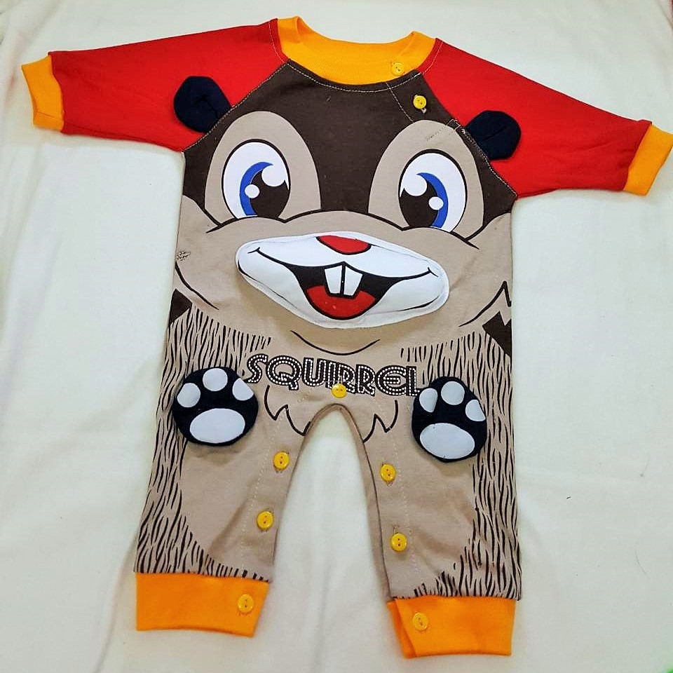 Jumper Baby Jumper Bayi  Baju  Anak  Motif  Hewan  Squirrel 