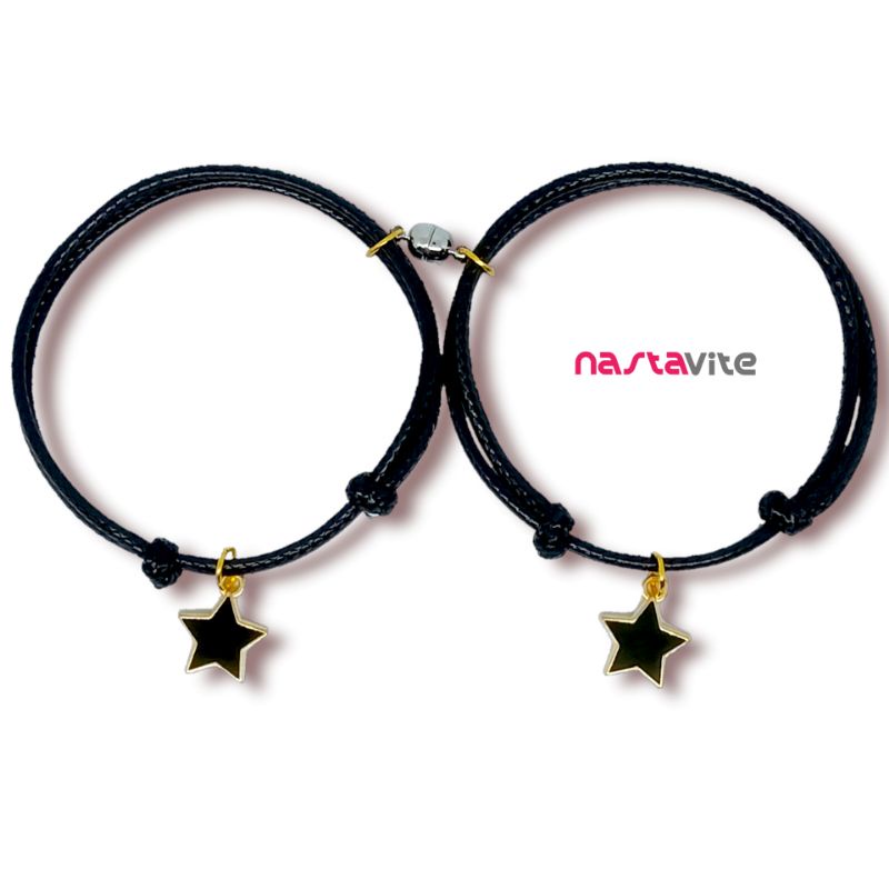 Gelang Couple Pasangan Magnet Pacar Sahabat Bestie Hitam Murah