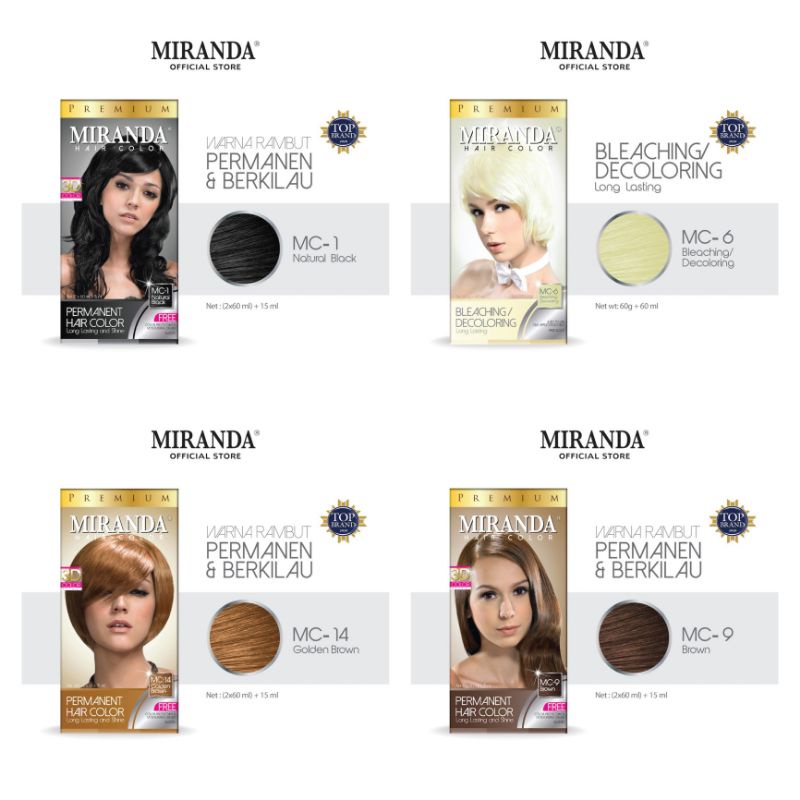 MIRANDA Permanent Hair Color 60ml×2