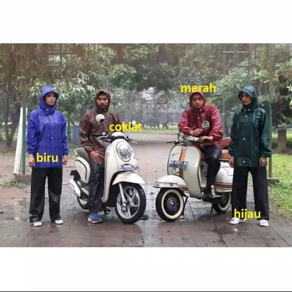 Jas Hujan Stelan Jaket Celana PLEVIA RUSH 811 Motif Kotak Kotak