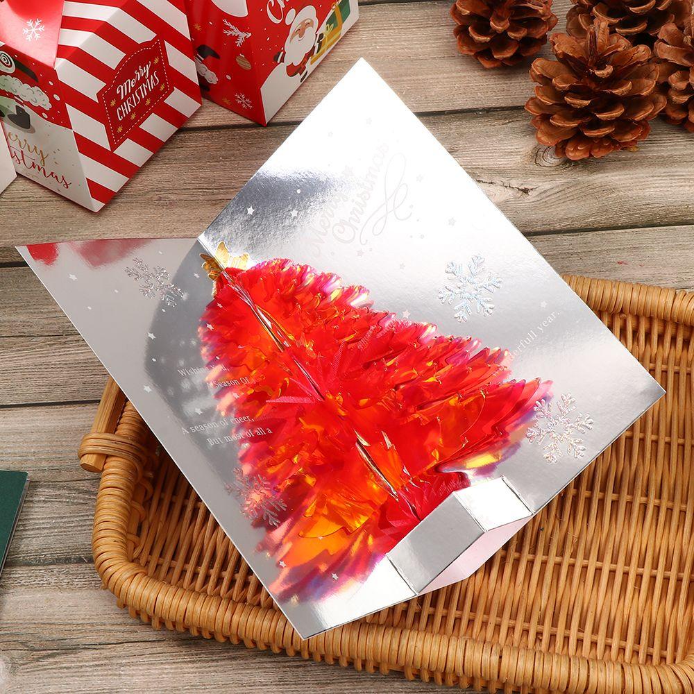 R-flower 3D Greeting Card Ornamen Kartu Liburan Sederhana Dekorasi Natal