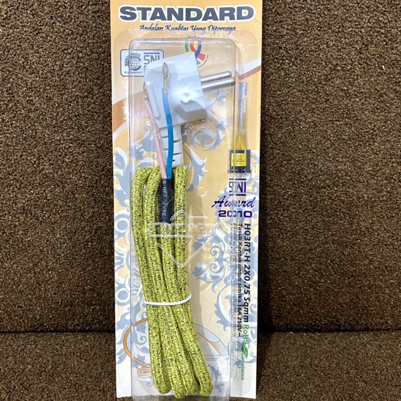 Kabel Setrika Standard / Tusuk Kontak Untuk Strika Standard SNI 16A 250V