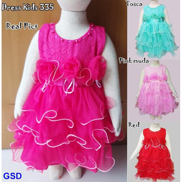 Dress Kids 335/Terusan Brukat Anak/Dress Brukat Anak/Gaun Brukat Anak