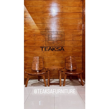 Kursi Teras Tatal Jati antik 2 kursi 1 meja