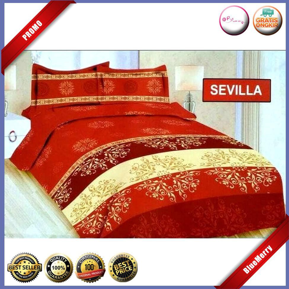 Sprei Bonita Sevilla Rumbai No.1 King B4 180 Seprai Batik Merah Mewah BMSC854