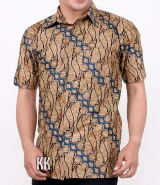 Kemeja Batik Pola Seno Biru