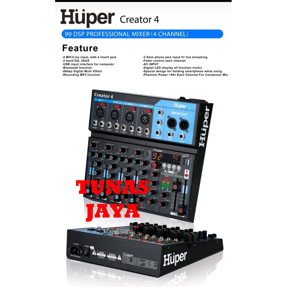 MIXER AUDIO HUPER CREATOR4 CREATOR 4 - 4 CHANNEL ORIGINAL