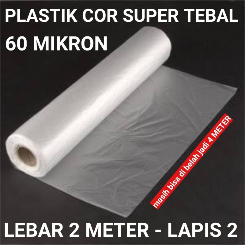 Plastik Meteran 2 Rangkap LEBAR 4 METER | Plastik Cor HDPE PE 2 Lapis Super Besar Tebal Jumbo Anti S