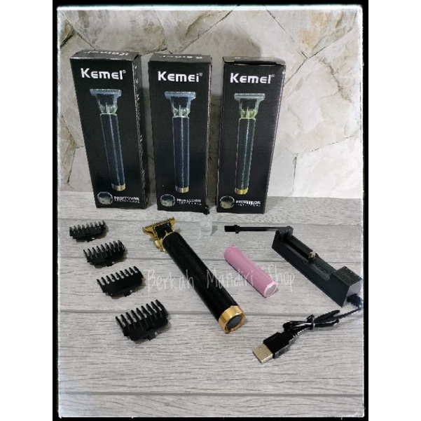 Alat Cukur Rambut KEMEI T9 Elektrik Profesional Hair Trimmer Cordless Detailer // Cukuran Rambut Charge // Alat Skin Rambut