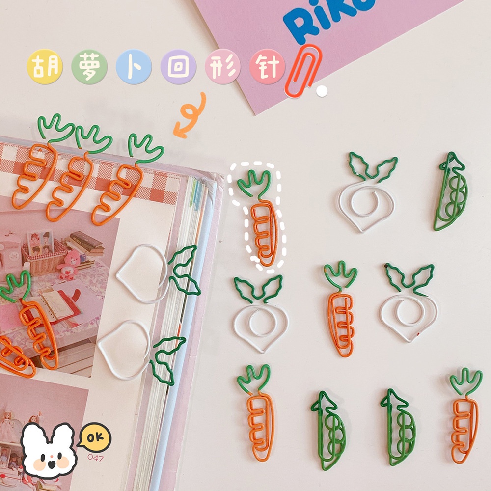 

YY 12 [1pc] Paper Clip Buah Lucu Unik Sayur Wortel Lobak Pea Kertas KLip Fancy