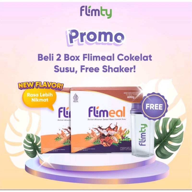 Flimeal Diet 2 Box (24 Sachet) BPOM Meal Replacement Free Shaker Coklat - Coklat Susu