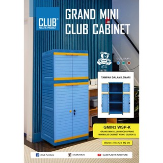  LEMARI  PLASTIK  CLUB  MINI  GRAND SUSUN  3  KUNCI Shopee 