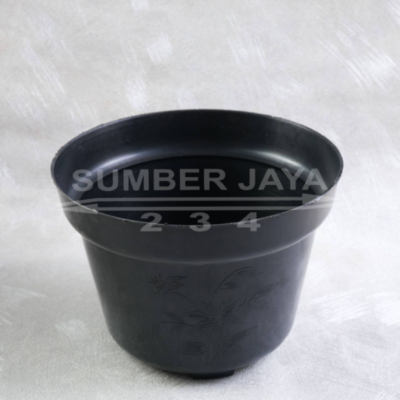 Pot Bunga Hitam 22cm Pot Tanaman Hias Plastik 22 cm TERMURAH