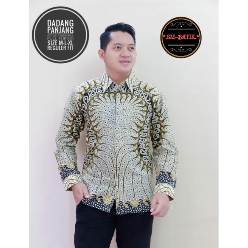 Kemeja Batik Lengan Panjang Pria DADANG PANJANG Bahan Katun Full Furing