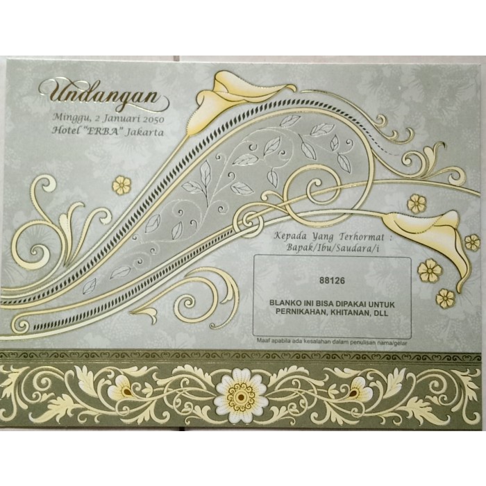 Blangko Undangan Pernikahan ERA BARU / ERBA 88126 COVER Harga Murah