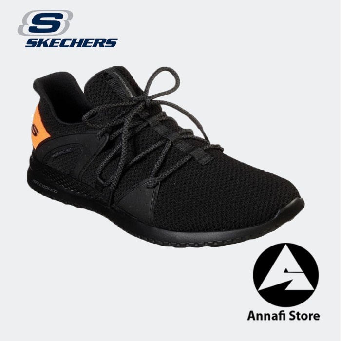 JUAL SEPATU RUNNING PRIA SKECHERS MATERA SRONGLAND 51865-BKOR - BLACK