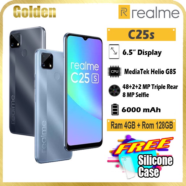 Hp baru Realme C25s / C25 S 4/128 Ram 4GB Internal 128GB Garansi Resmi - Grey Promo
