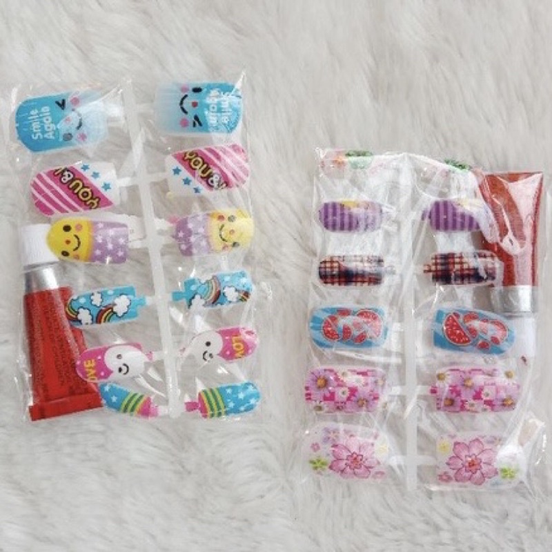 KUKU PALSU ANAK 12 SET MAINAN GROSIR NAIL ART