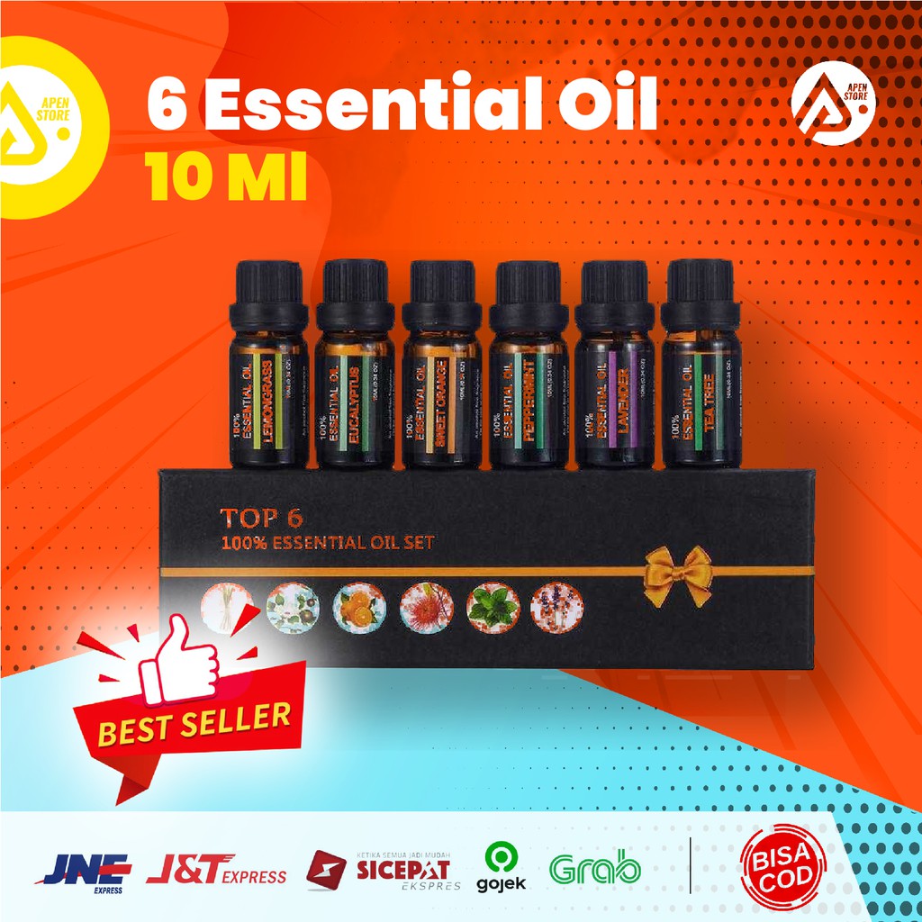 6 Botol Essential Oil 10ML Esensial Essensial Oil Disfuser Pengharum Ruangan Aromaterapi - RH-06
