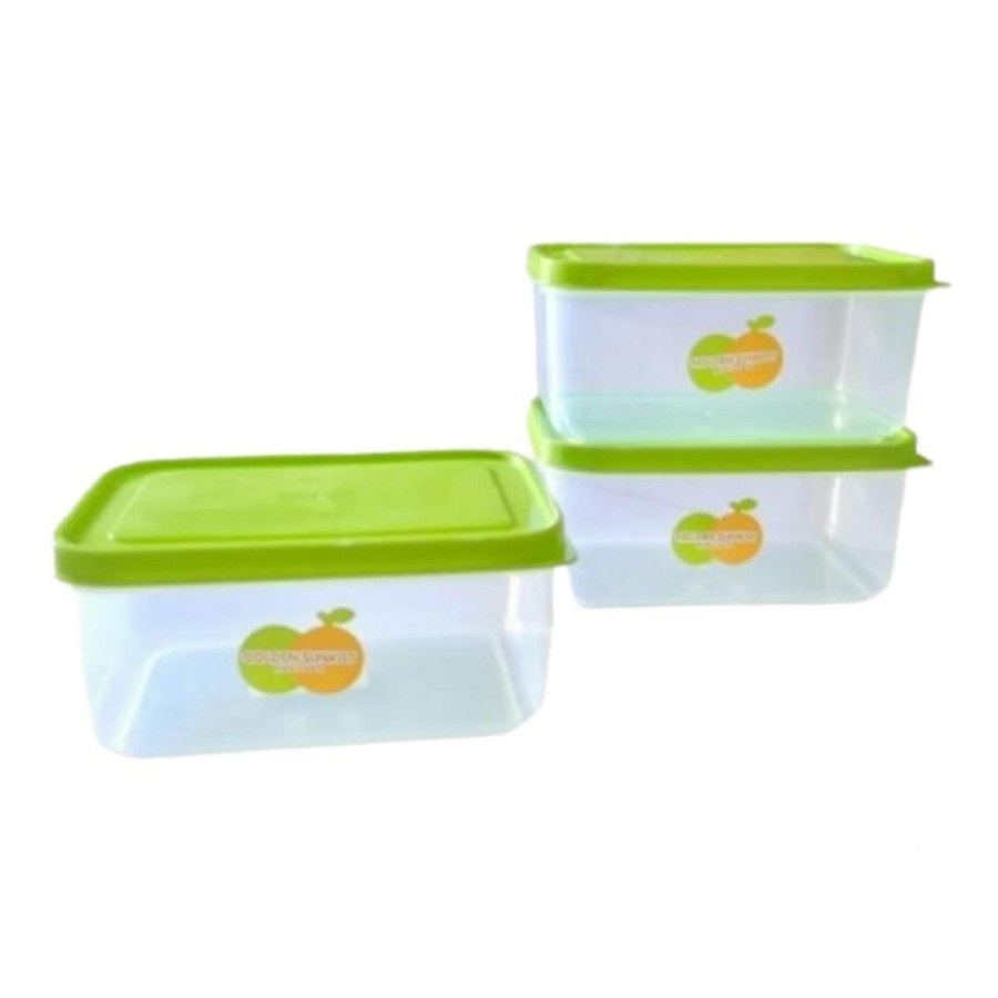 Kotak Segi Tempat Kue 450ML TKSK-1136 Golden Sunkist / Lunch Box / Sealware Toples Serbaguna Plastik