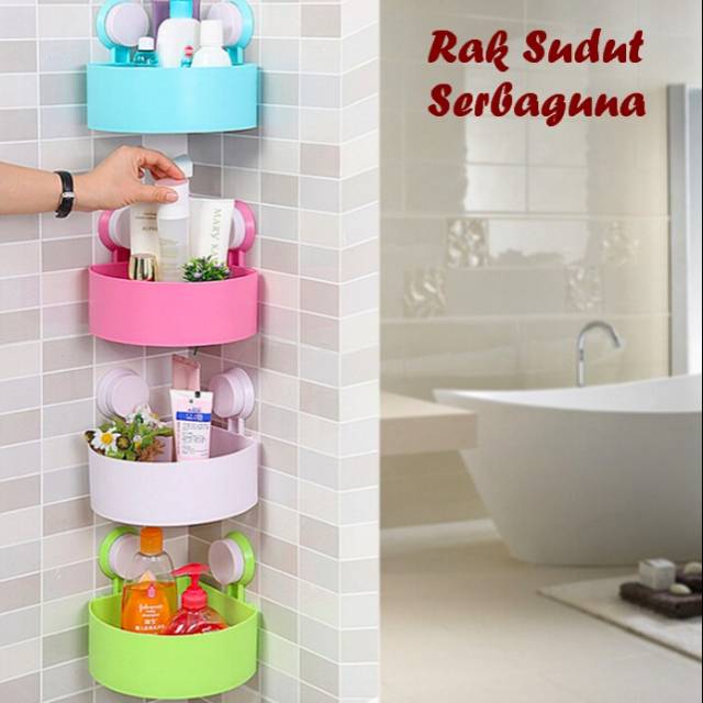  RAK  SUDUT  KAMAR MANDI WC TEMPAT SABUN SHAMPOO VACUUM 