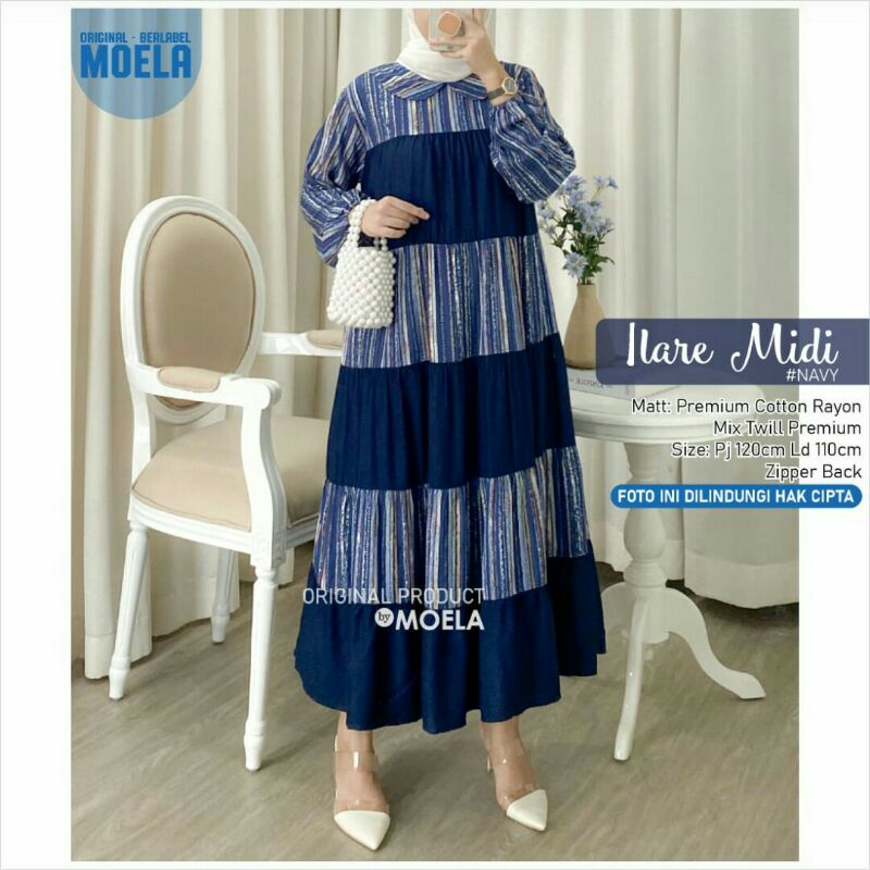 JEAN LOREL,NIBLAS,SILWI,ILARE,JEJU Midi Dress Ori Moela